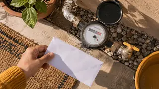 Pago de agua en Baja California, escena ilustrativa.