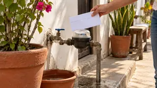 Pago de agua en Chiapas, escena ilustrativa.