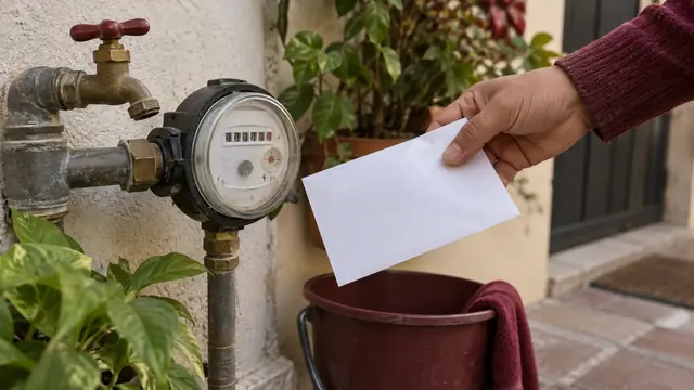 Pago de agua en Guanajuato, escena ilustrativa.