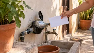 Pago de agua en Yucatán, escena ilustrativa.