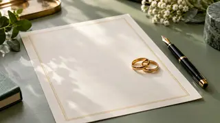 Acta de matrimonio, escena ilustrativa.