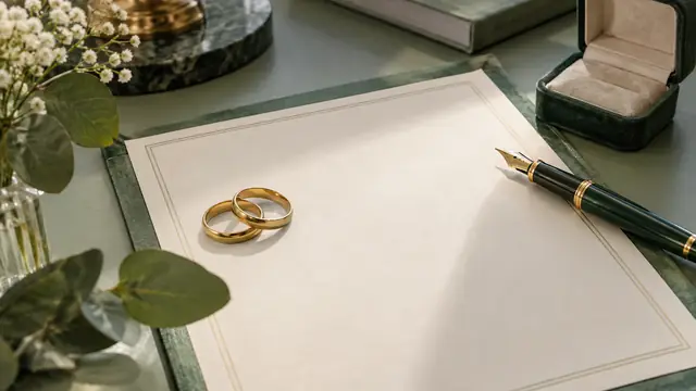 Acta de matrimonio en San Luis Potosí, escena ilustrativa.