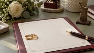 Acta de matrimonio en Tamaulipas, escena ilustrativa.