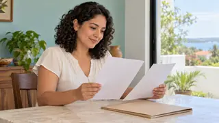 Persona revisando documentos para corregir un acta en Campeche, escena ilustrativa.