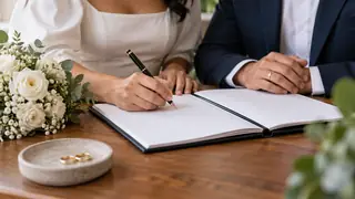 Matrimonio civil, escena ilustrativa.