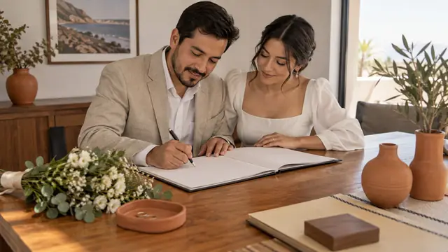 Matrimonio civil en Baja California, escena ilustrativa.