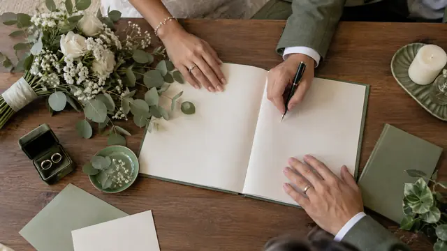 Matrimonio civil en Campeche, escena ilustrativa.