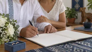 Matrimonio civil en Chiapas, escena ilustrativa.