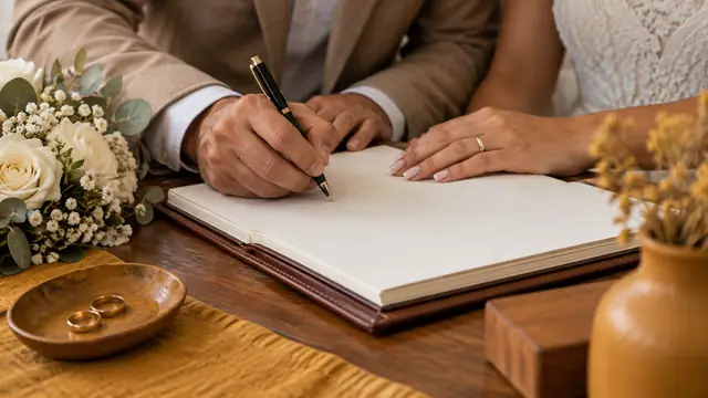 Matrimonio civil en Coahuila, escena ilustrativa.