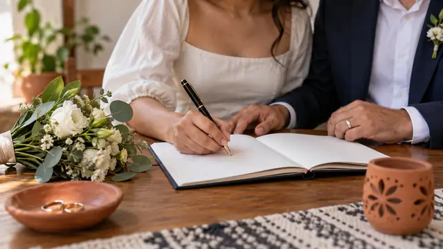 Matrimonio civil en Hidalgo, escena ilustrativa.