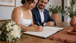 Matrimonio civil en San Luis Potosí, escena ilustrativa.