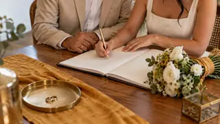 Matrimonio civil en Veracruz, escena ilustrativa.
