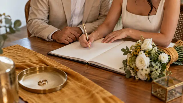Matrimonio civil en Veracruz, escena ilustrativa.