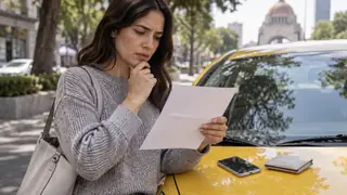 Multas de tránsito en Ciudad de México, escena ilustrativa.