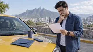 Multas de tránsito en Nuevo León, escena ilustrativa.
