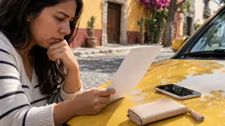 Multas de tránsito en Oaxaca, escena ilustrativa.