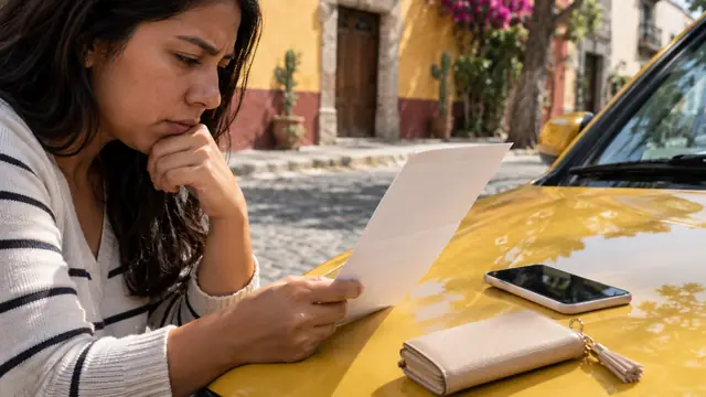 Multas de tránsito en Oaxaca, escena ilustrativa.