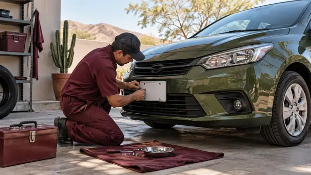 Placas y emplacamiento en Baja California Sur, escena ilustrativa.