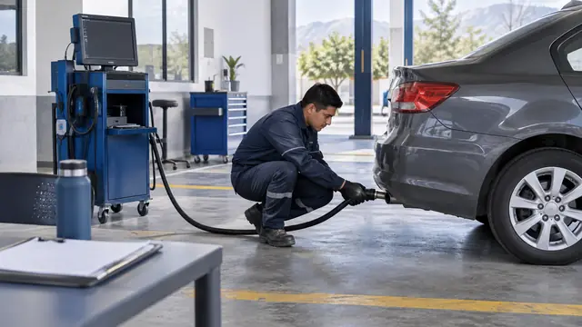 Verificación vehicular en Coahuila, escena ilustrativa.