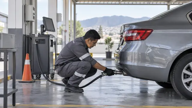 Verificación vehicular en Hidalgo, escena ilustrativa.