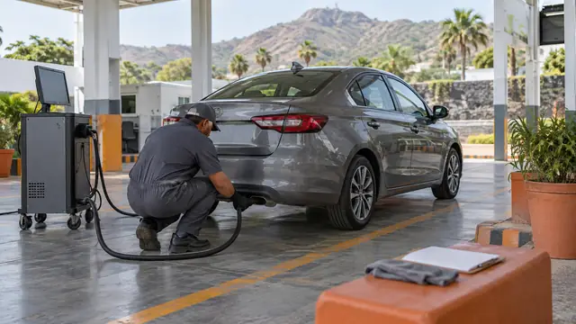 Verificación vehicular en Morelos, escena ilustrativa.