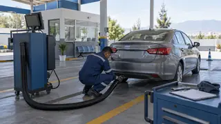 Verificación vehicular en Puebla, escena ilustrativa.