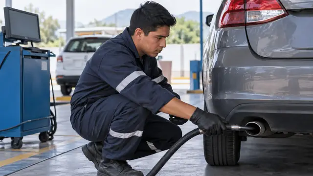 Verificación vehicular en Tlaxcala, escena ilustrativa.