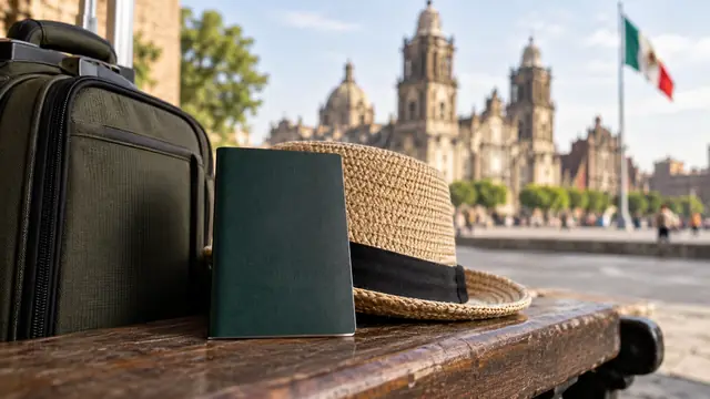 Pasaporte mexicano, escena ilustrativa.