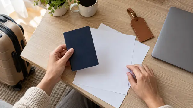 Visa americana, escena ilustrativa.